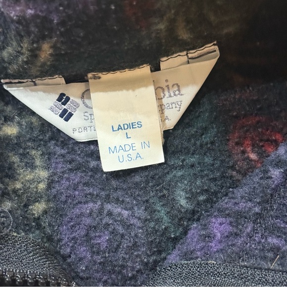 Vintage Columbia Aztec Print Quarter Zip Womens Large Funky Unique Made in USA - Picture 5 of 8